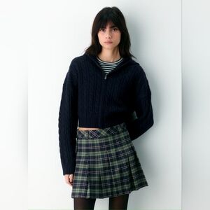 Olive Mini Pleated Skirt